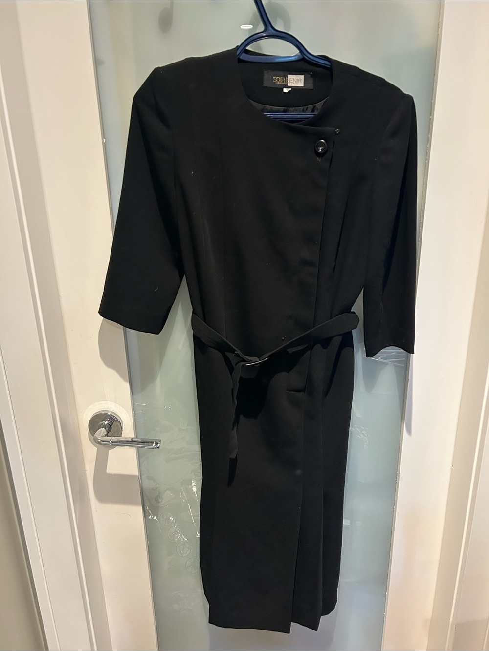 Selby Black Belted Long Sleeve Sheath Dress